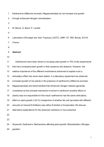 Earthworms (Millsonia anomala, Megascolecidae) do not increase