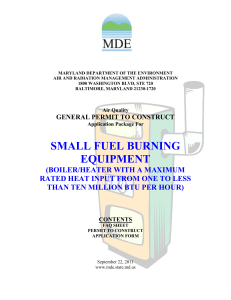 SMALL FUEL BURNING - Maryland Department of the Environment