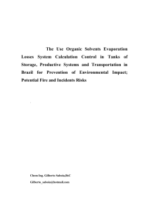 The use of the Evaporation Loss Evaluation on Storage