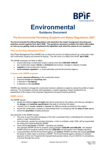 Environmental Guidance Document The Environmental Permitting
