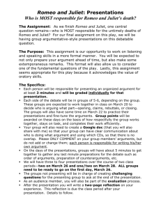Romeo and Juliet Debate - Moreau Catholic High School MOODLE