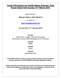 Ticket Information for Hertfordshire Schools` Galas ~ Royal Albert