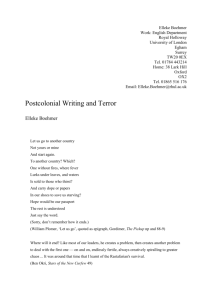 Postcolonial writing and terror