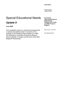 Special Educational Needs - Department for Education