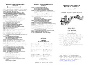 Pamphlet - Westmont Philharmonia Accordion Orchestra