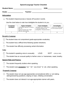 Speech/Language Teacher Questionnaire