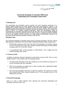 UHL Interpreting Report 2012