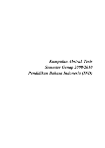 Pendidikan Bahasa Indonesia (IND) - pascasarjana