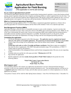 Agricultural Burn Permit - Walla Walla County Conservation District