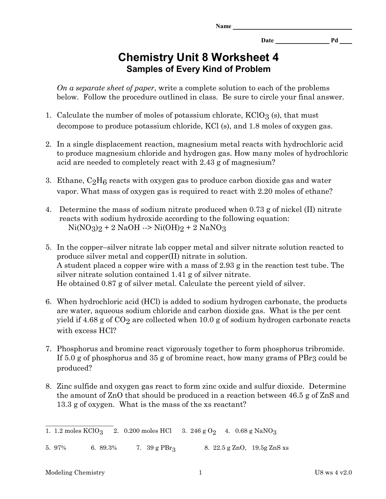 Unit 8 Worksheet 4
