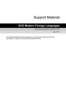 Sample GCE Lesson Plan