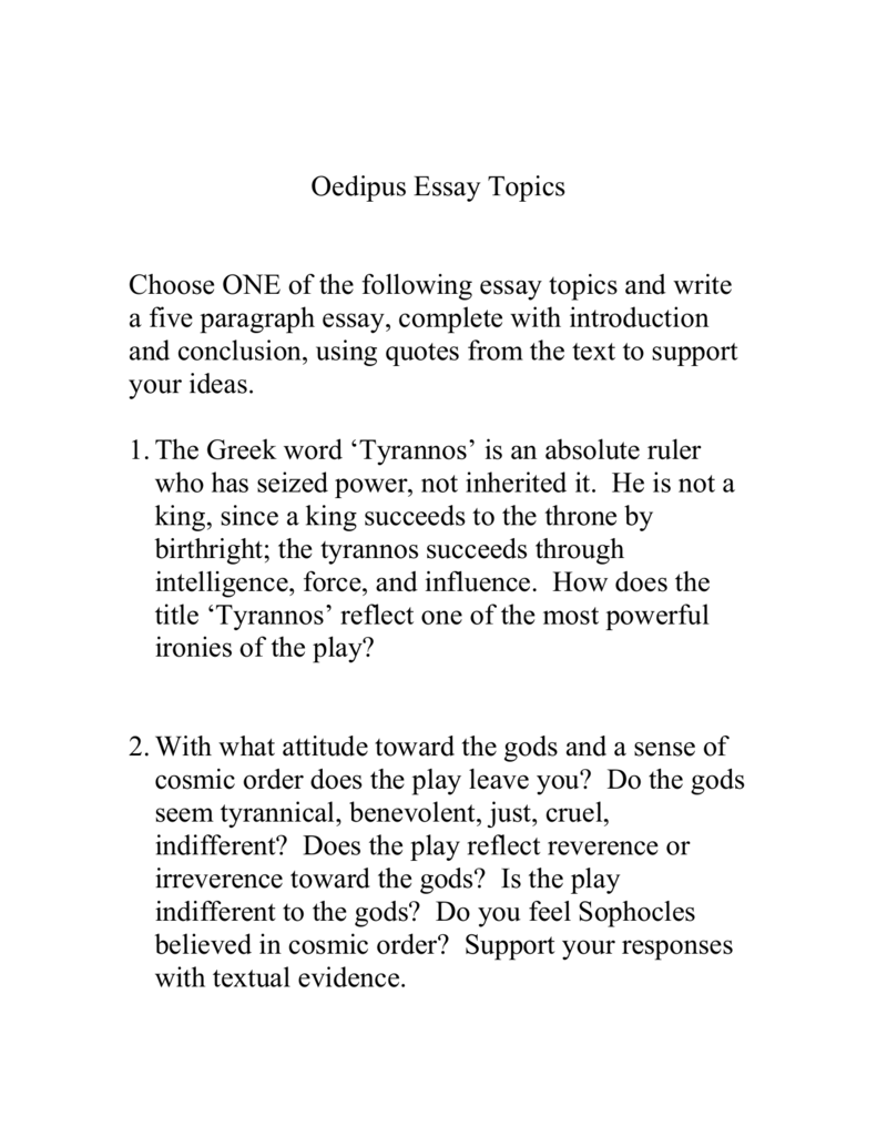 Реферат: Oedipus Tyrannus Essay Research Paper TextBased Argument