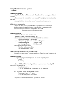Editing Checklist for Spanish Speakers