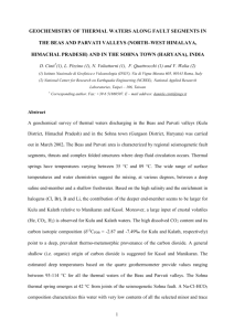 GEOCHEMICAL CHARACTERISATION OF THERMAL WATERS