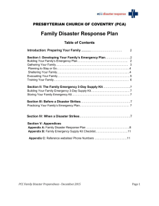 PCC Family Disaster Response Plan(gen)