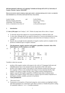 Field linguistics meets formal research - Meertens Instituut