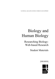 Researching Biology - Web-based Research