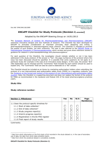 ENCePP Checklist for Study Protocols (Revision 2)