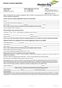 Transfer of animal registration