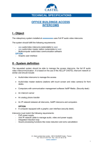 CASTEL - CCTP Type INTERPHONIE D`ACCES