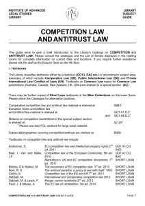 competition law - Institute of Advanced Legal Studies