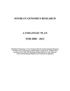 SOYBEAN GENOMICS STRATEGIC PLAN - 2008 – 2012