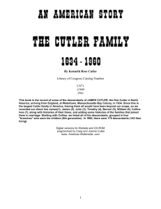 Book 1 - The Cutler Family