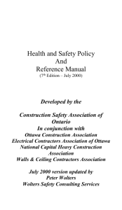 Health and Safety Policy - Ottawa Construction Association