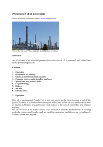 Wikipedia - Presentation of an oil refinery