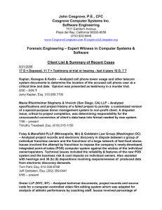 Forensic Engineering – Expert Witness in Computer Systems