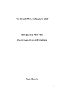 Navigating Reforms - Shoals in, and lessons from India