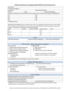 MR Protocol Proposal form - Child & Family Research Institute