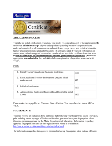 Initial Certification Application Process