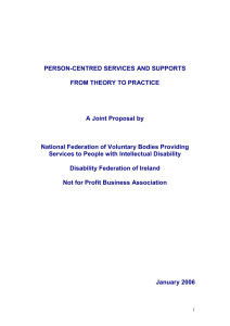 Person Centred Services and Supports: From Theory to Practice