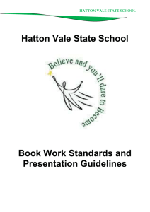 bookwork expectations - Hatton Vale State School