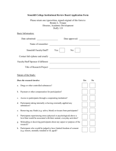 Stonehill College Institutional Review Board Application Form