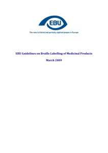 EBU Guidelines on Braille Labelling of