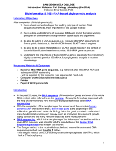 PCR amplification of the bacterial genes coding for nucleic acid