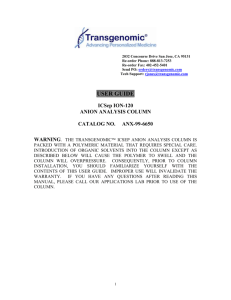 Column Manual - Transgenomic