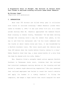 The Survival of Certain State Tort Claims in Railroad Crossing