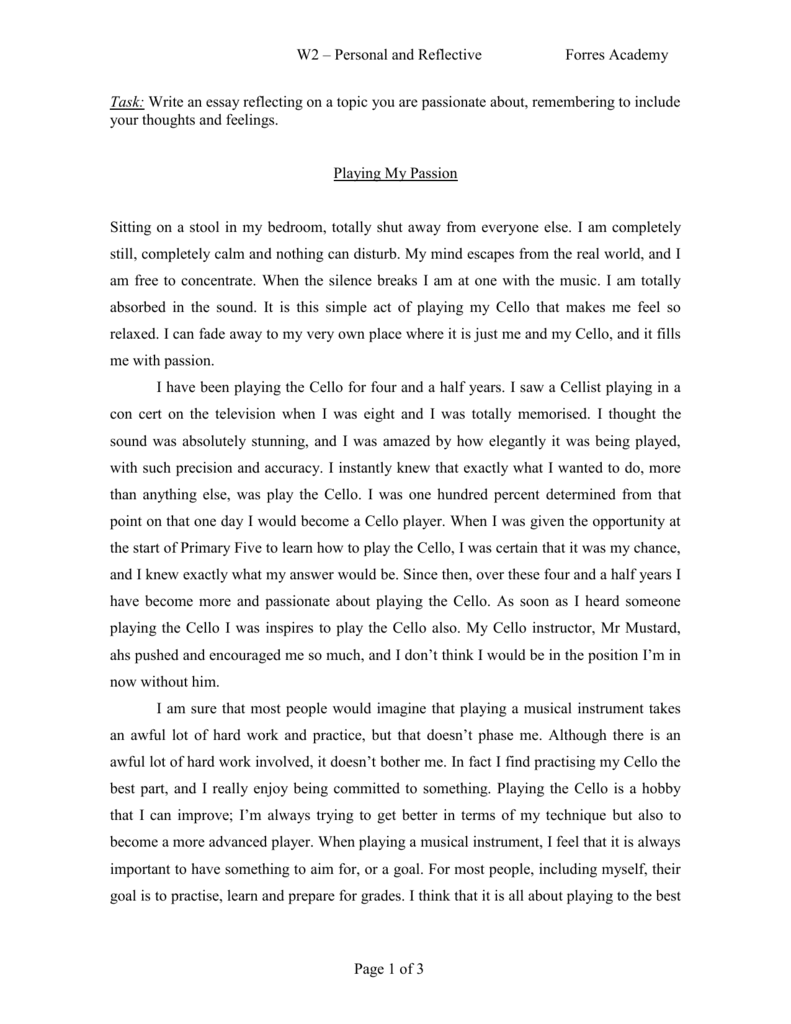 essay on what i am passionate about