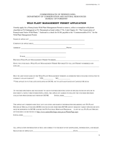 wild plant management permit application
