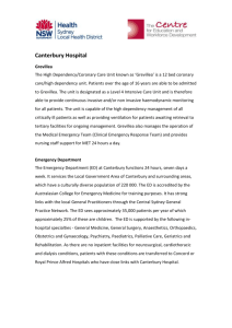Canterbury Hospital Grevillea The High Dependency/Coronary Care