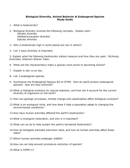 7-2 Extinction and Biodiversity Loss Worksheet