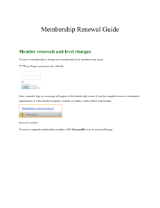 Membership Renewal Guide