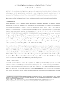 An Ordinal Optimization Approach to Optimal Control Problems*