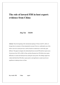 The role of inward FDI in host country : evidence from China