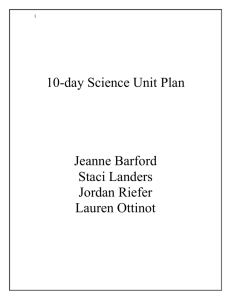 Science 10-day Unit Plan