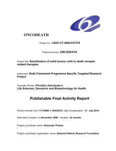 Final Report - ONCODEATH (Sensitisation and