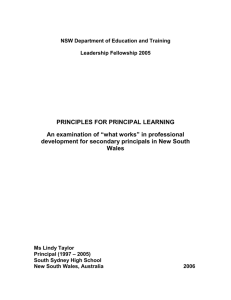 PRINCIPLES FOR PRINCIPALS - Department of Education NSW